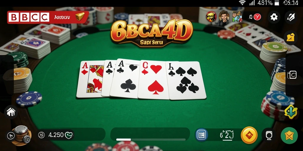 Tampilan gameplay BBCA4D yang menarik dan mengasyikkan saat bermain Gaple.