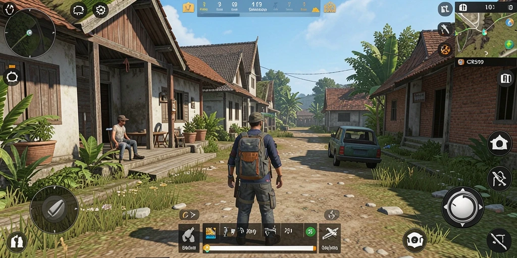 Screenshot gameplay <strong>CRS99</strong> menampilkan interaksi sosial yang mendalam antar karakter.