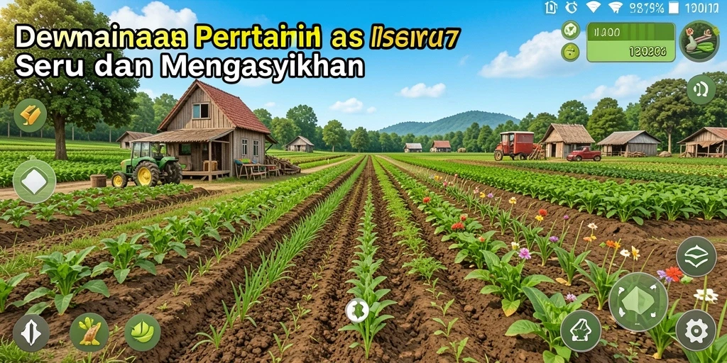 Tampilan gameplay seru di DEWANAGA77 dengan ladang yang subur.