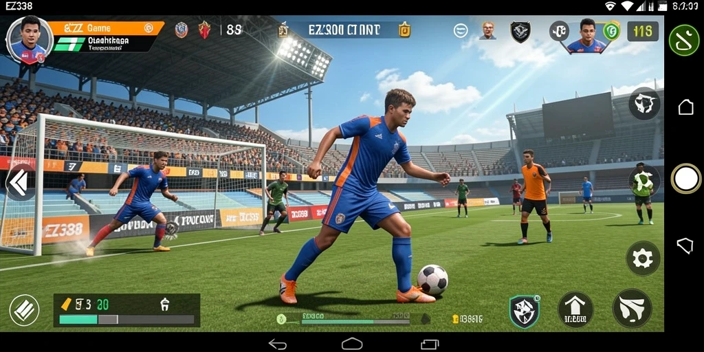 Tampilan seru gameplay EZ338 saat pertandingan olahraga.