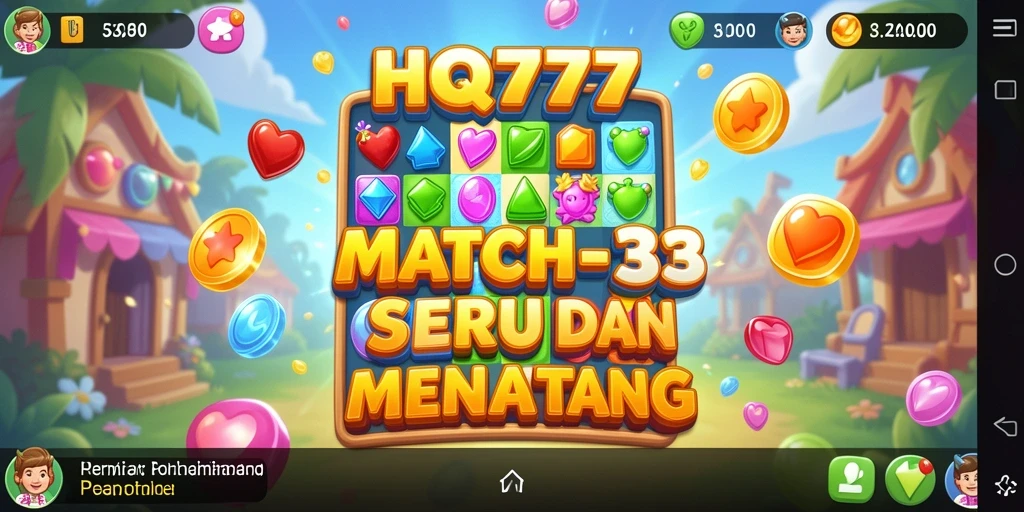 Gameplay menarik dari HQ777 yang menampilkan keseruan Match-3.