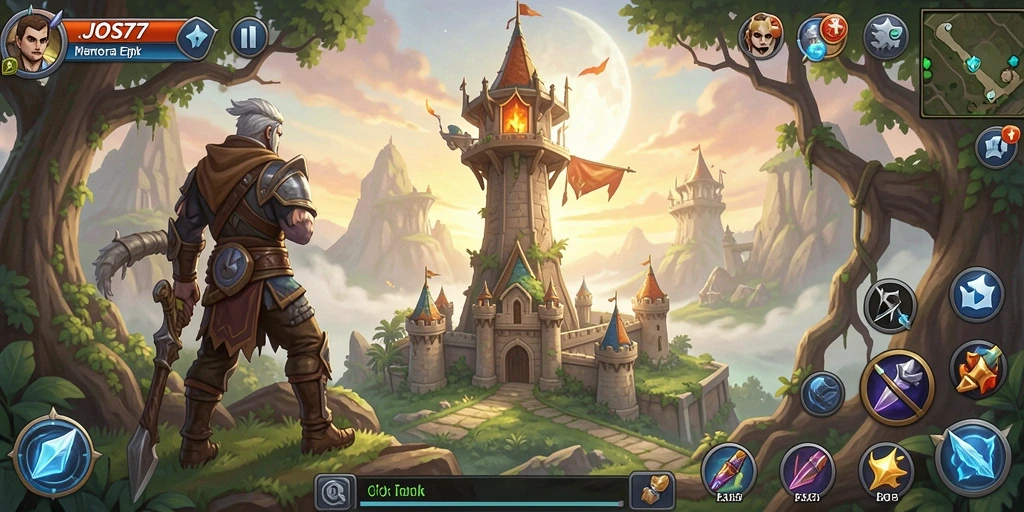 Screenshot gameplay menakjubkan dari JOS77 Tower Defense.