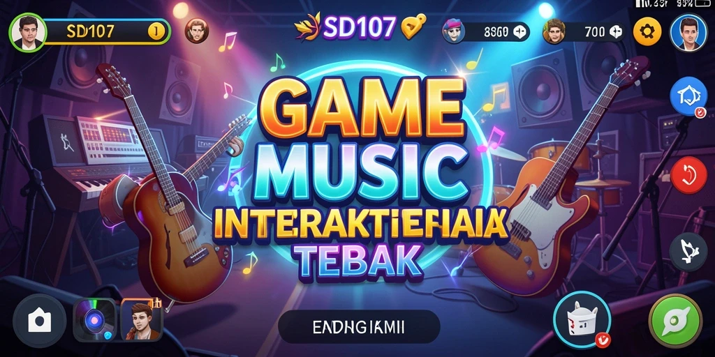 Tampilan gameplay SD107 yang menarik saat memainkan lagu-lagu favorit.